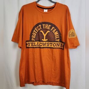 Mens Protect The Family Yellowstone Orange T-Shirt Size 2X NWT